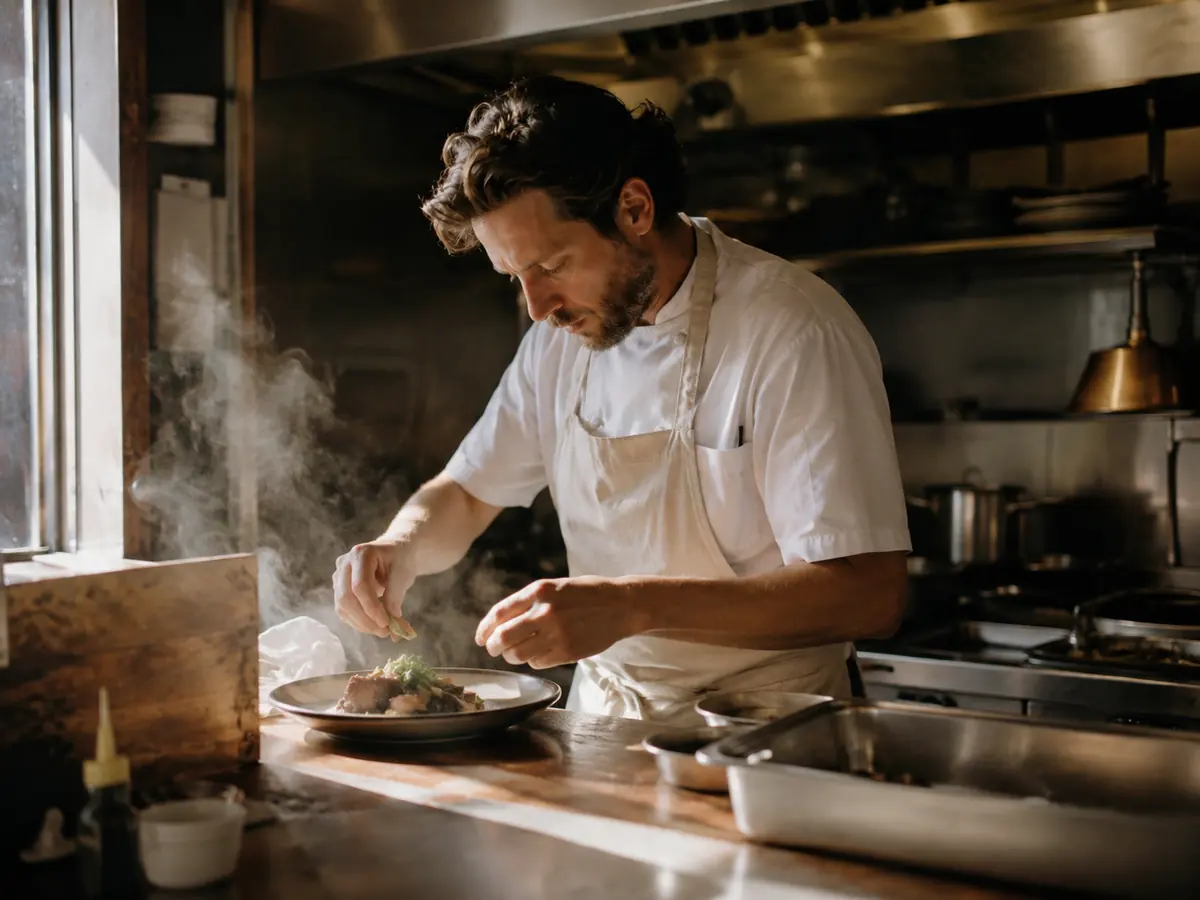 Chef at a restaurant pass during service